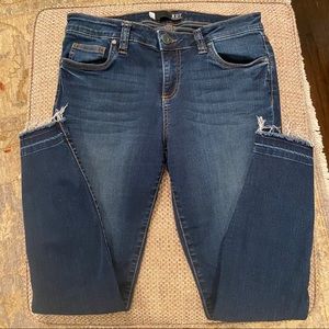 KUT from the kloth dark wash split hem jean